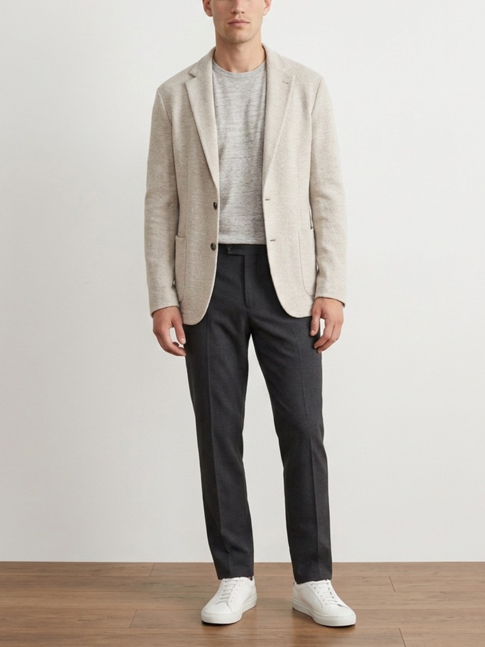 Jack Victor Brent Knit Sport Coat Blazer in Beige